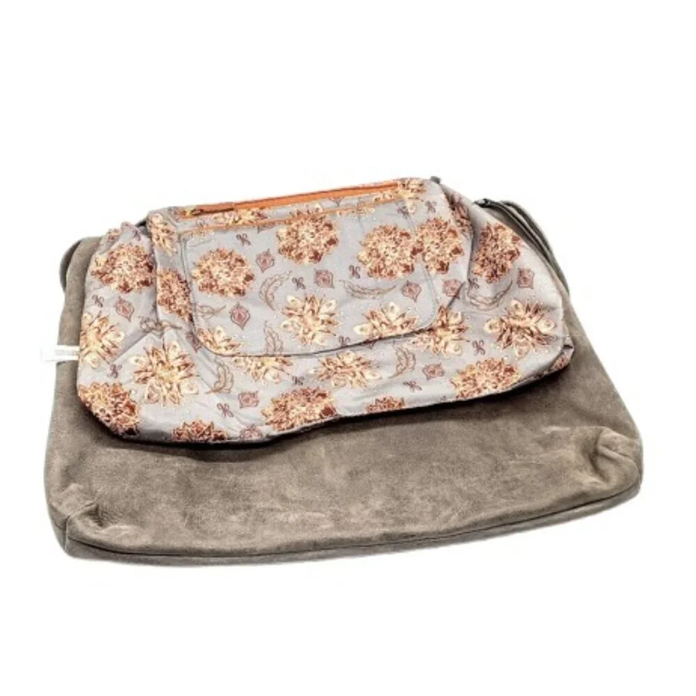 Hobo Taupe Suede Leather Tote Bag